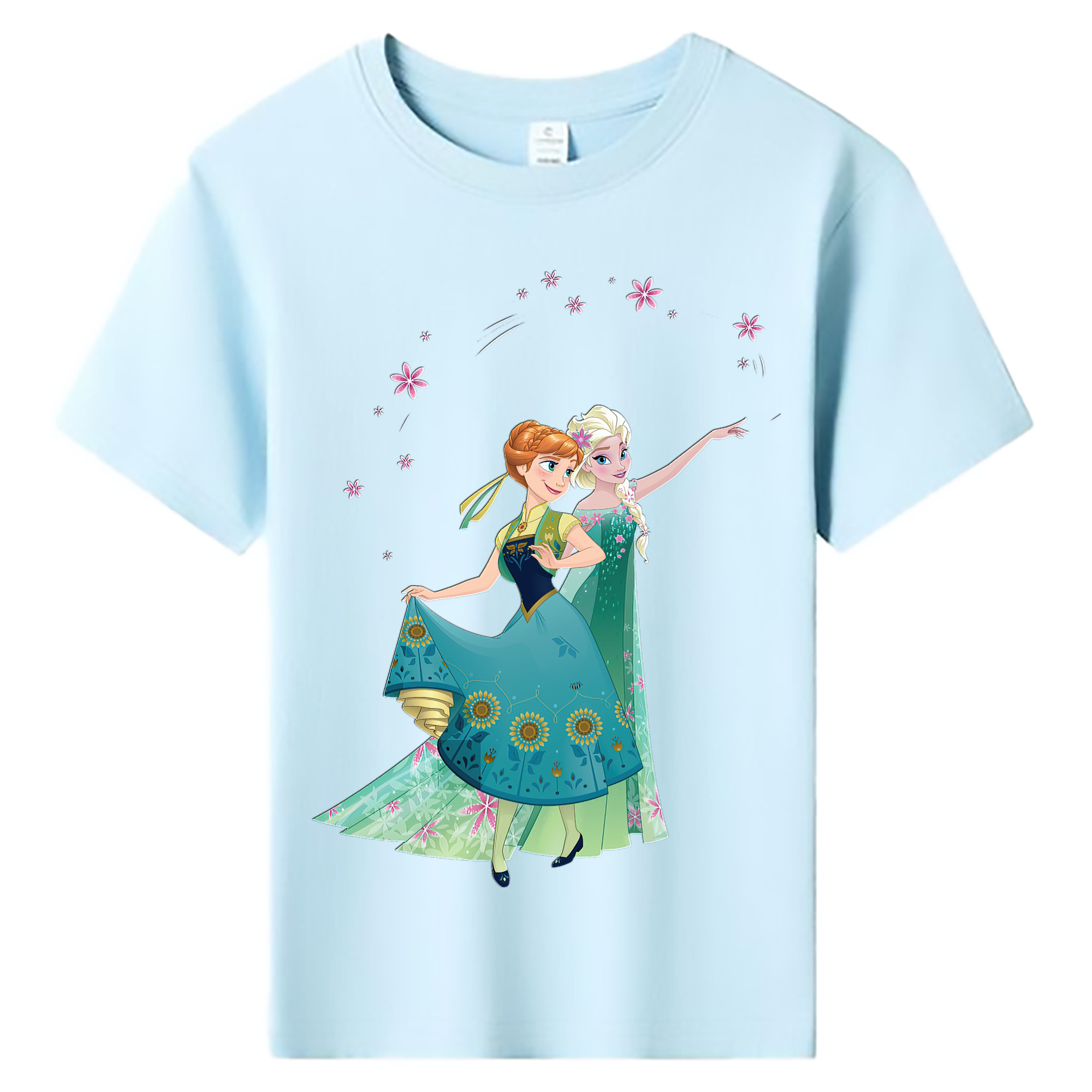 （画像用） アナと雪の女王 アンナ エルサ Frozen Anna Elsa 綿100％キッズTシャツ（フロントプリント）